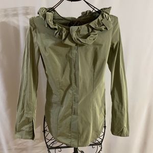 Ginger ( Celery color) Taffeta Long Sleeve Top-NWT
